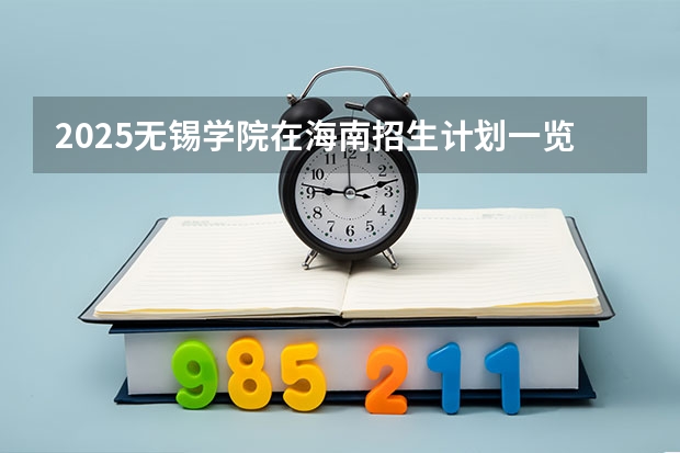 2025无锡学院在海南招生计划一览表