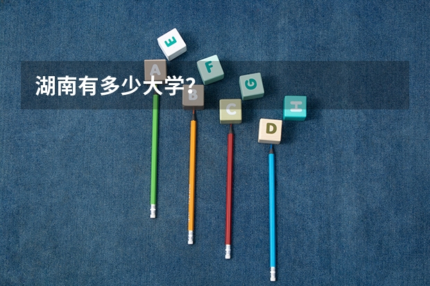 湖南有多少大学？