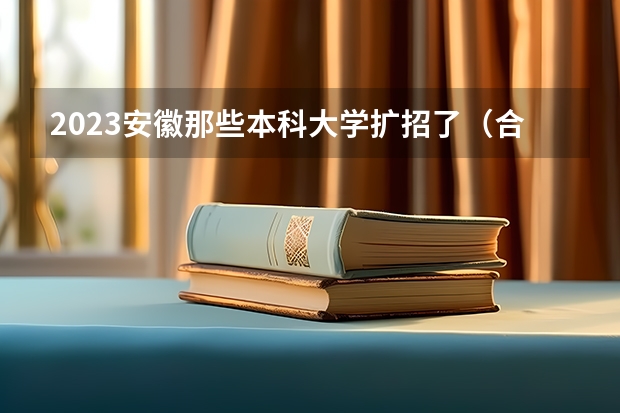 2023安徽那些本科大学扩招了（合肥工业大学招生章程）