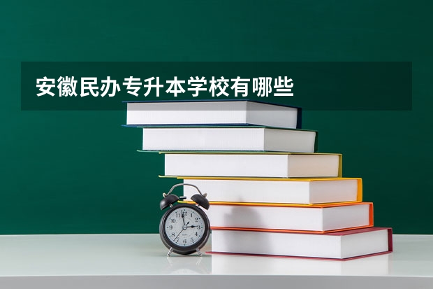 安徽民办专升本学校有哪些