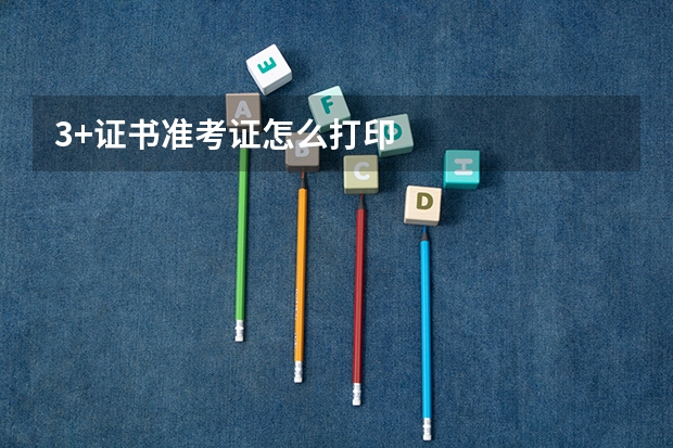 3+证书准考证怎么打印