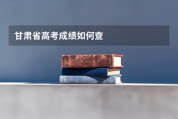 甘肃省高考成绩如何查