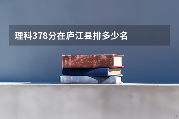 理科378分在庐江县排多少名