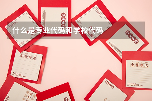什么是专业代码和学校代码