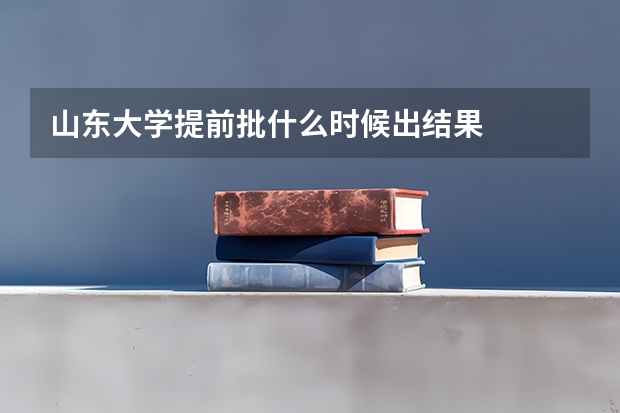山东大学提前批什么时候出结果