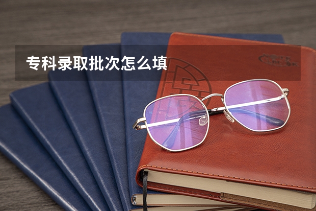 专科录取批次怎么填
