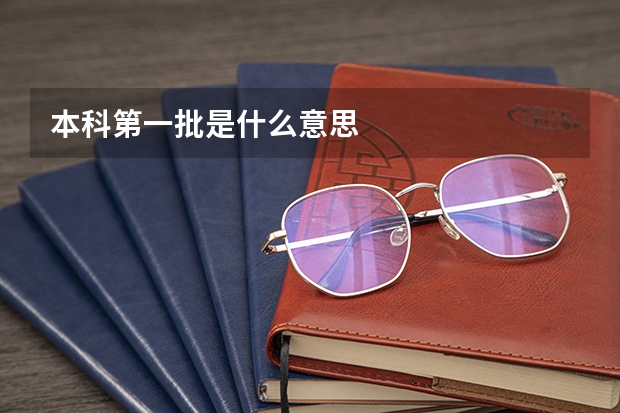 本科第一批是什么意思