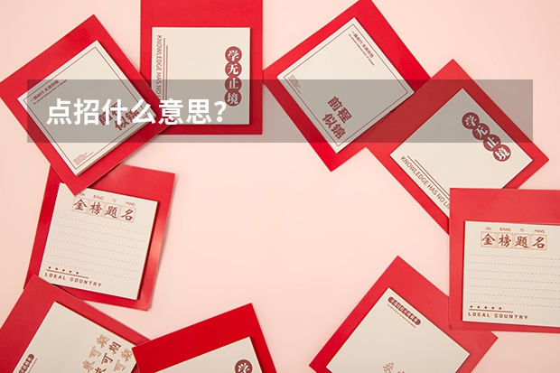点招什么意思？