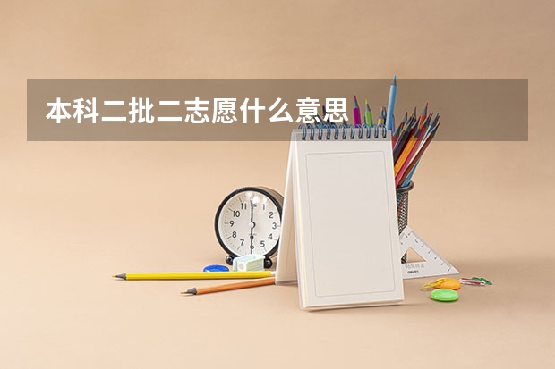 本科二批二志愿什么意思