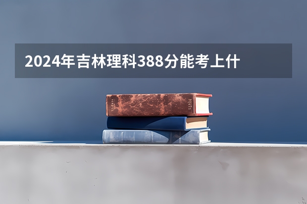 2024年吉林理科388分能考上什么大学？