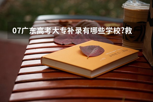 07广东高考大专补录有哪些学校?救命