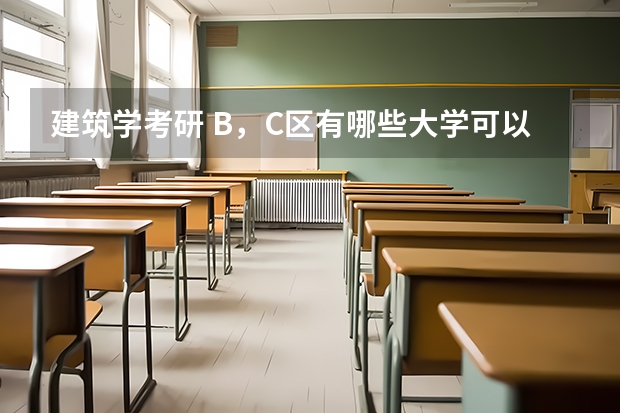 建筑学考研 B，C区有哪些大学可以调剂