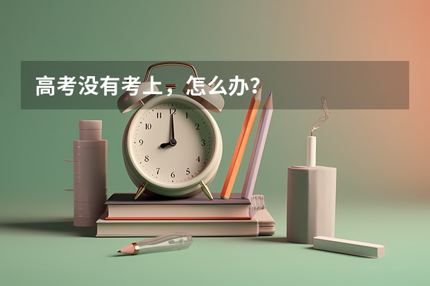 高考没有考上,怎么办?