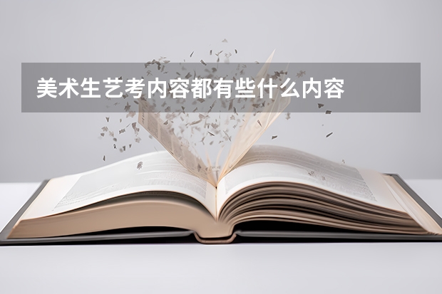 美术生艺考内容都有些什么内容
