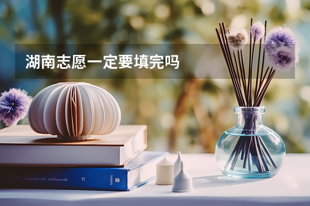 湖南志愿一定要填完吗