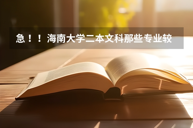 急 ！！海南大学二本文科那些专业较好 和一本师资一样吗 城市发达吗