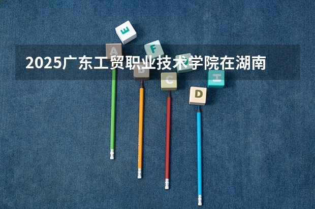2025广东工贸职业技术学院在湖南招生计划一览表