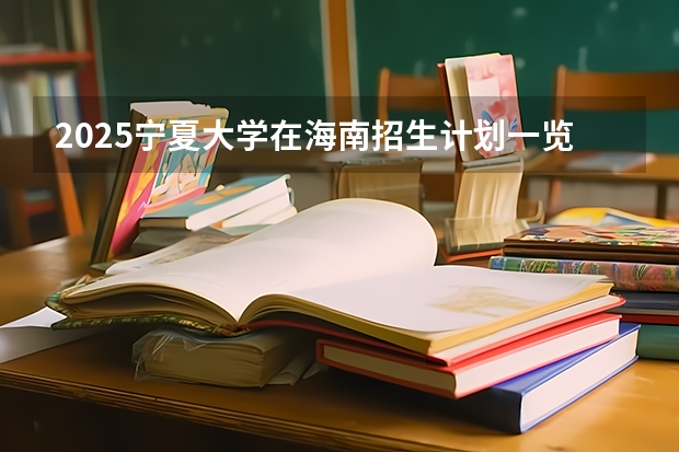 2025宁夏大学在海南招生计划一览表