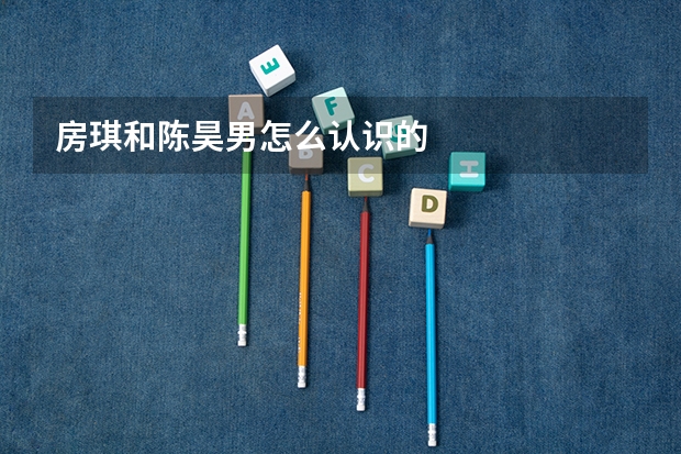 房琪和陈昊男怎么认识的