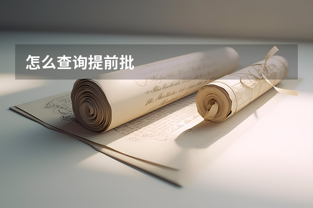 怎么查询提前批