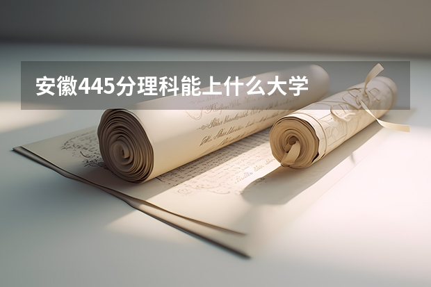 安徽445分理科能上什么大学