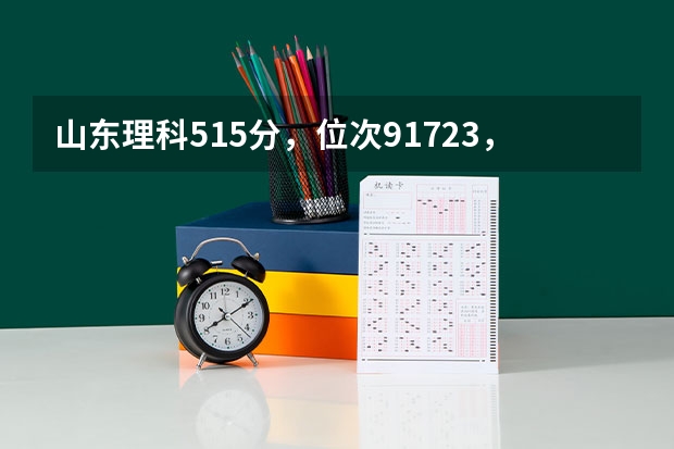 山东理科515分，位次91723，能报考什么大学