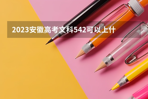 2023安徽高考文科542可以上什么大学